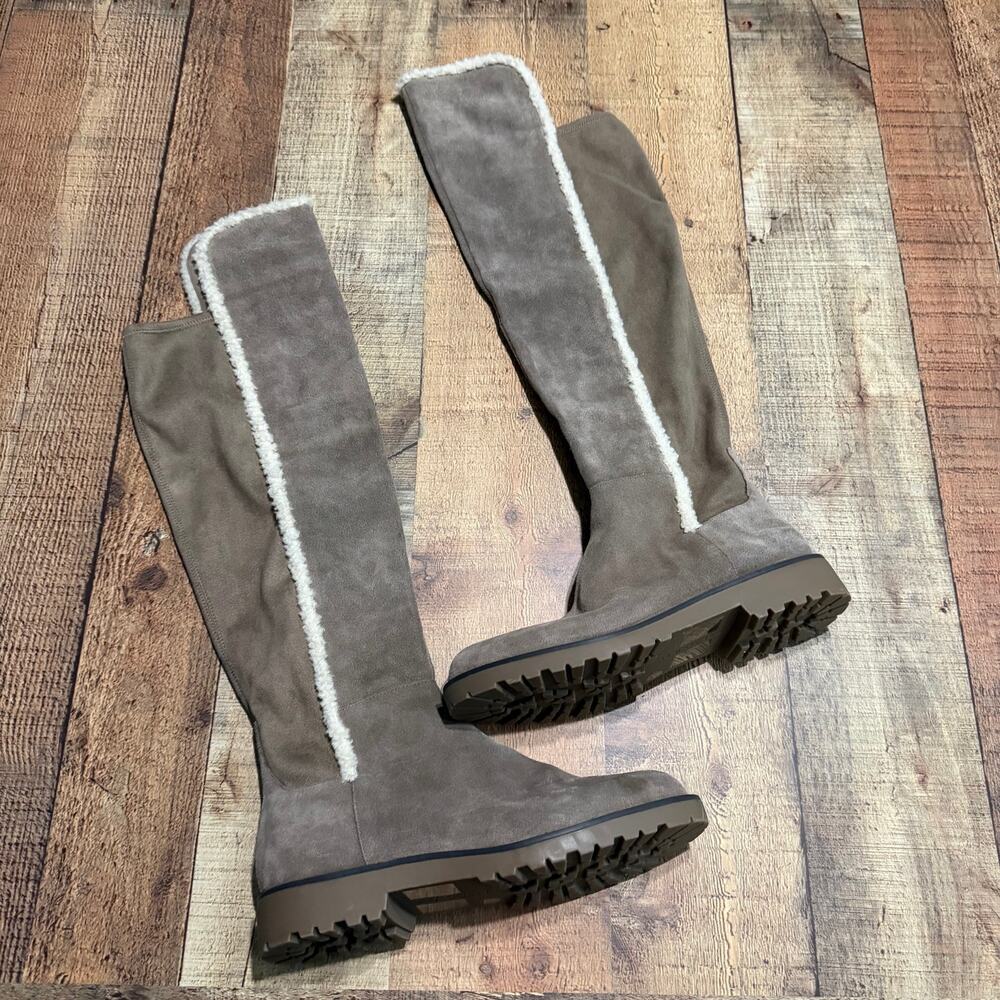 Sole Society NWOB Women's Tan Suede Over-the-Knee Juno Boots Sz 9 Lug Sole